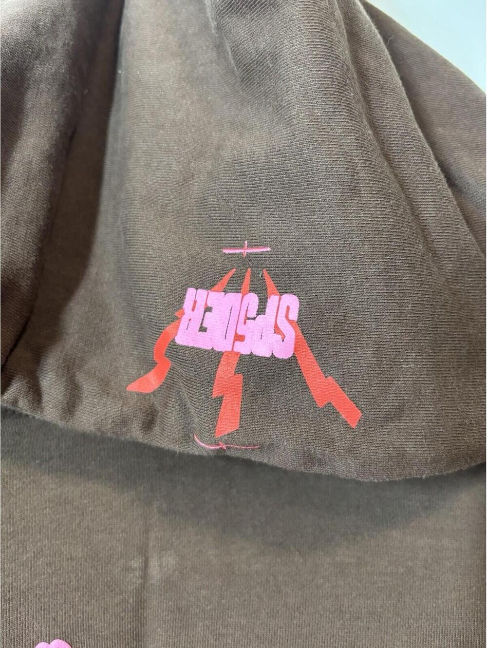 Size M - Sp5der Worldwide Hoodie Angel Number 555 Brown Pink Young Thug Sp5der. - Picture 4 of 9